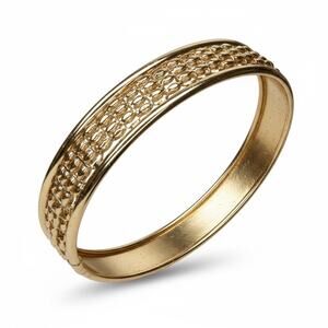 Anne Klein Gold Tone Textured Bangle Bracelet New in Box